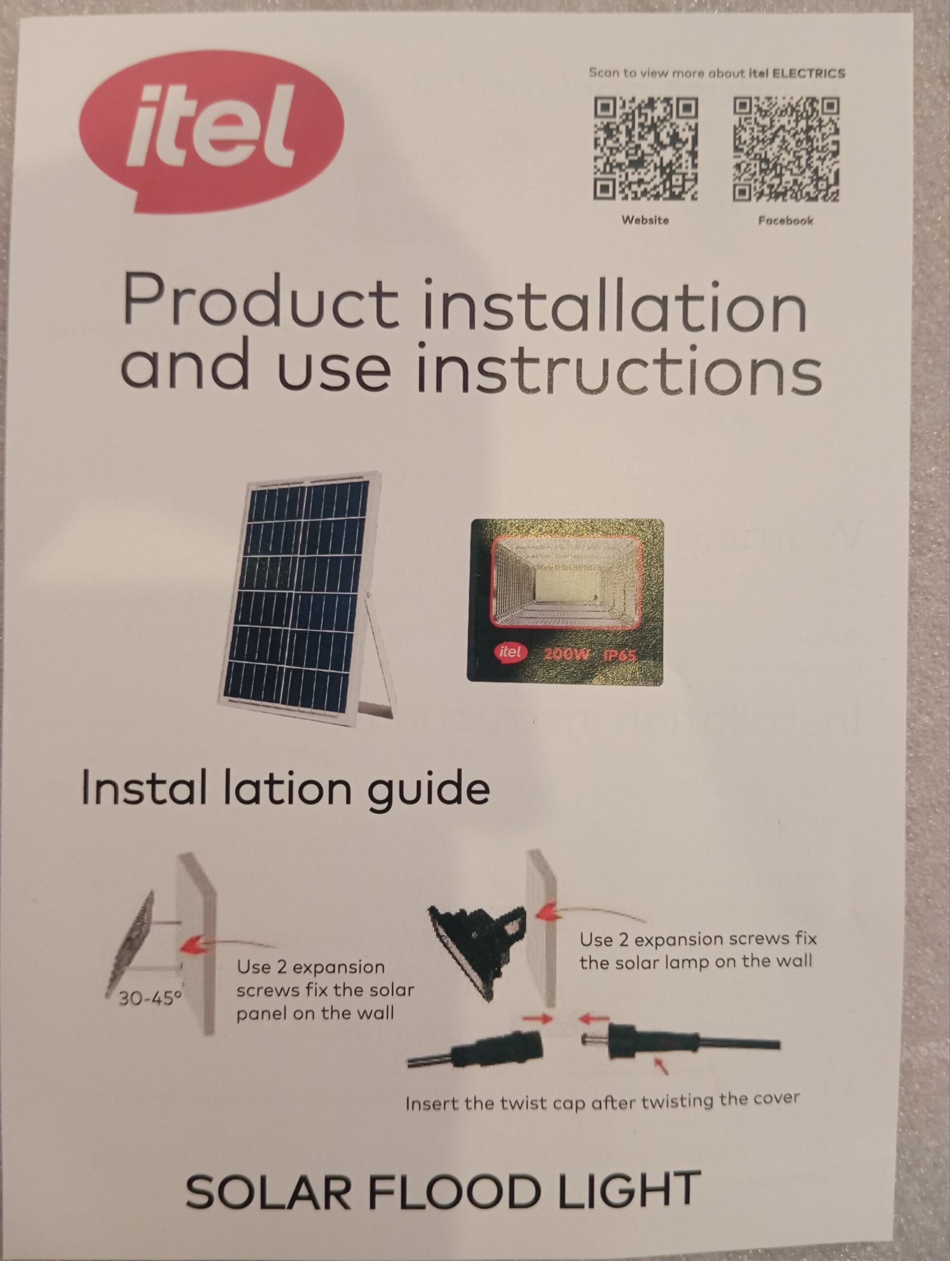 ITEL SOLAR FLOOD LIGHT 100W - Image 3